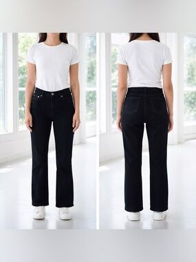 Style & Co. Black Straight-Leg Jeans size 6 Petite GUC